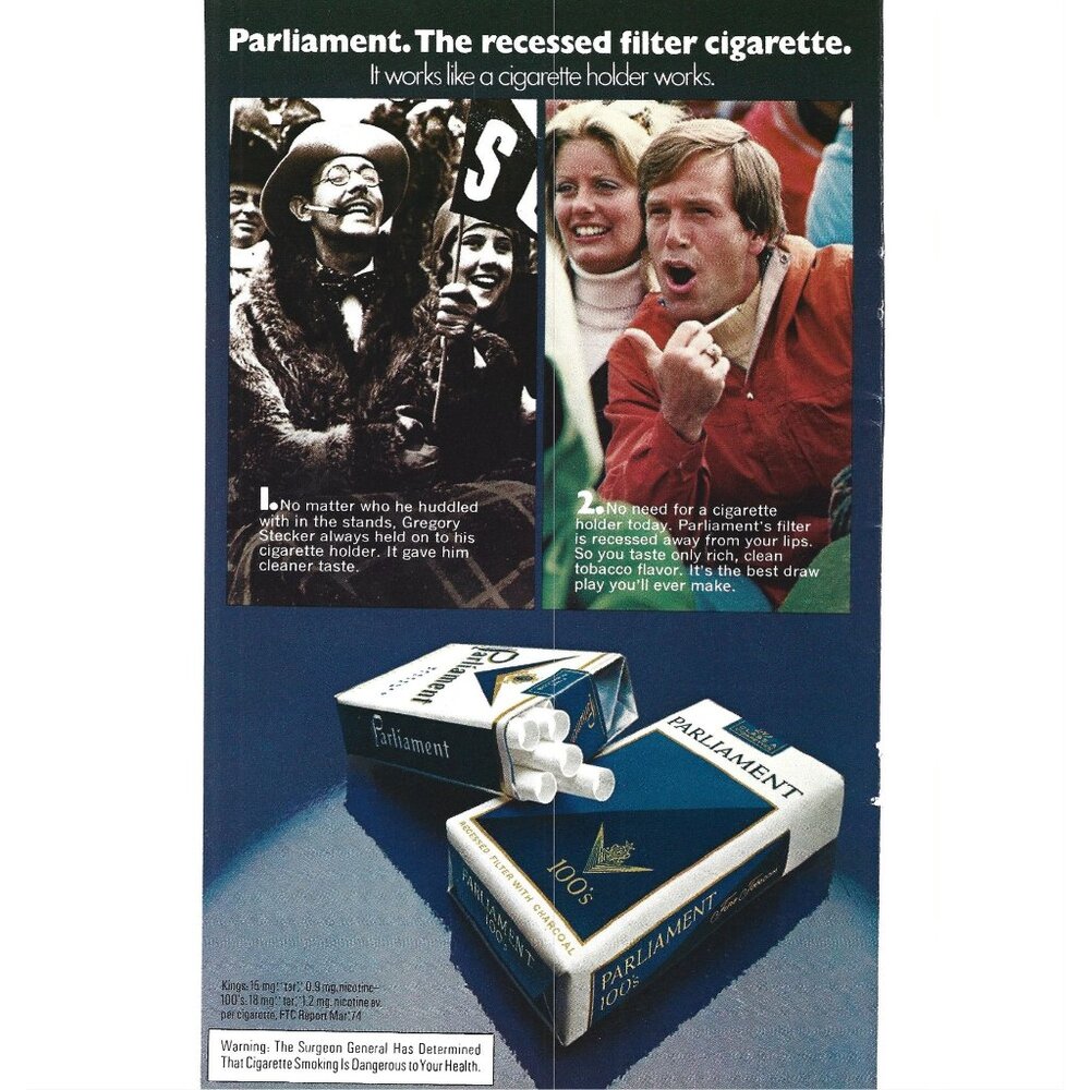 Element Filter Cigarette Ads Football Stadium 1970s Vintage Print Ad 9 inch